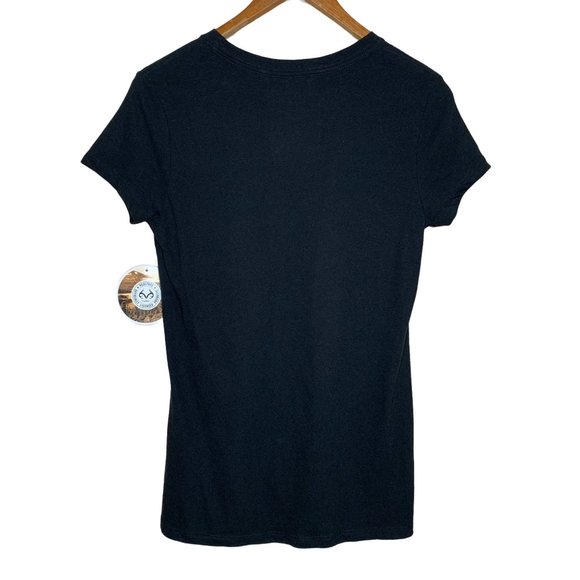 Realtree Graphic Tee Shirt Black Pink Camo Property of Realtree Fitted NWT Small - Picture 5 of 5